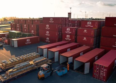 ICL cargo containers at ICL terminal